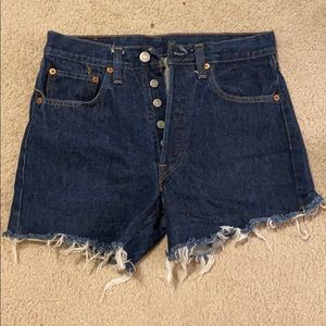 Vintage Levi USA 501 cut off denim shorts 30
